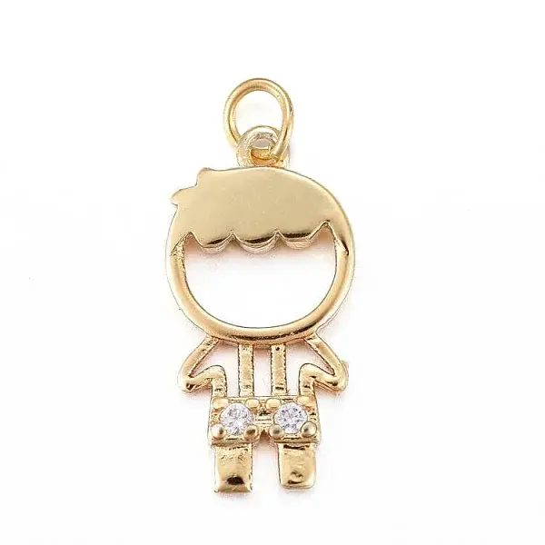 Brass Micro Pave Clear Cubic Zirconia Pendants