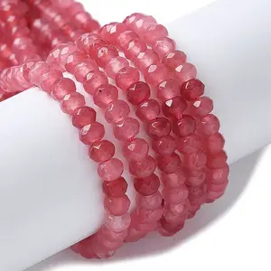 Dyed Natural Malaysia Jade Rondelle Beads Strands