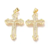 Brass Micro Pave Clear Cubic Zirconia Pendants
