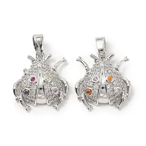 Brass Micro Pave Cubic Zirconia Pendants