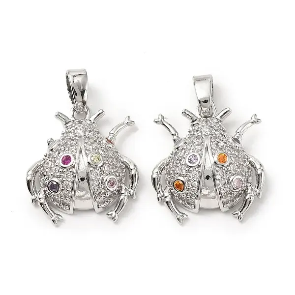 Brass Micro Pave Cubic Zirconia Pendants