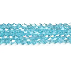 Transparent Electroplate Glass Beads Strands