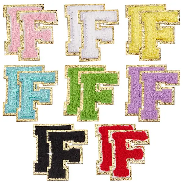 16Pcs 8 Colors Computerized Towel Embroidery Cloth Self Adhesive Patches