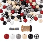 Painted Natural Wood Beads