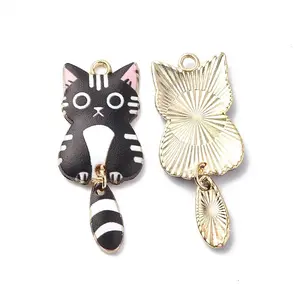 Light Gold Rack Plating Alloy Enamel Pendants