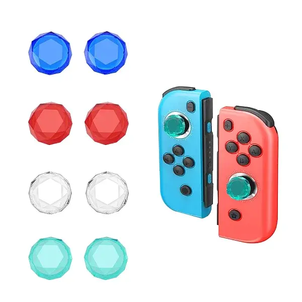 8Pcs 4 Colors Acrylic Diamond Thumb Grip Cap
