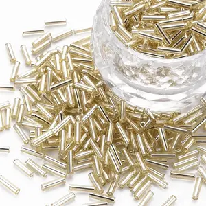 Plated Glass Bugle Beads