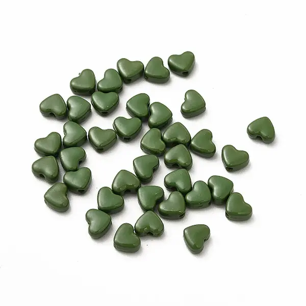 Heart Spray Painted Alloy Beads