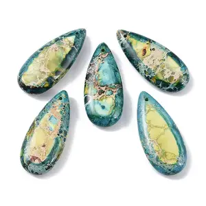 Dyed Synthetic Imperial Jasper Pendants
