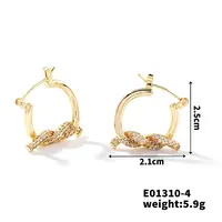 Chic Twisted Doughnut Design Copper Hoop Earrings
