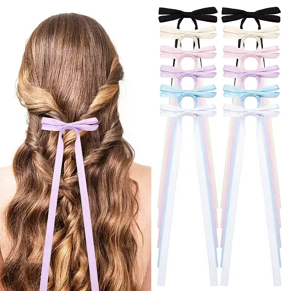 Big Bowknot Polyester Alligator Hair Clips