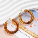 304 Stainless Steel Acrylic Hoop Earrings