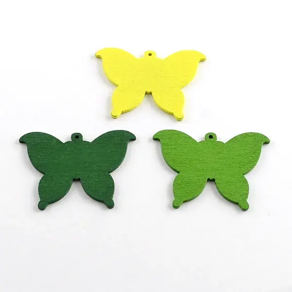 Dyed Butterfly Wood Pendants