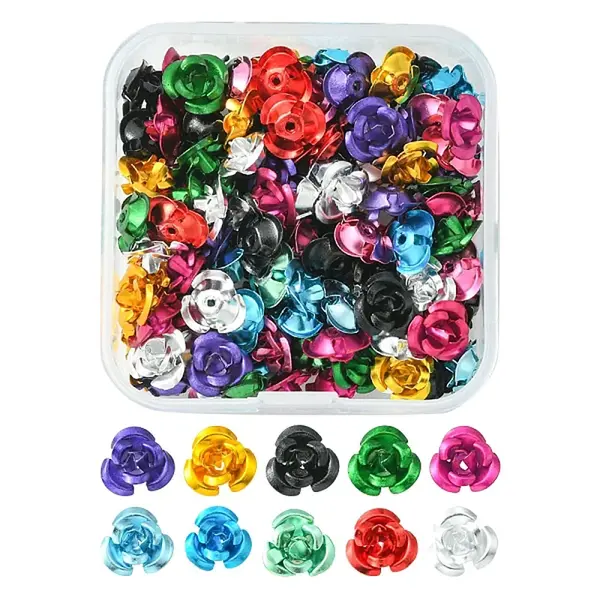 150Pcs Aluminum 3D Rose Flower