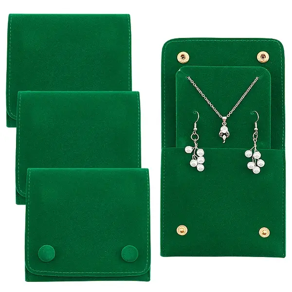 Lint Cloth Jewelry Gift Pouches with Snap Fastener