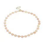 Enamel Daisy Link Chain Necklace