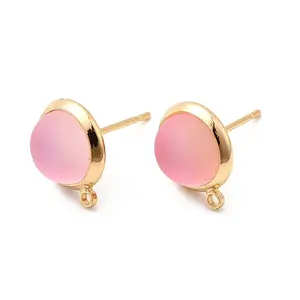 Brass Glass Stud Earrings