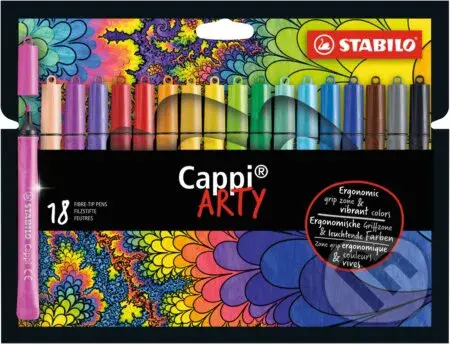 STABILO Cappi - ARTY - balenie 18 ks (Vláknový fix  s krúžkom na vrchnáčik)