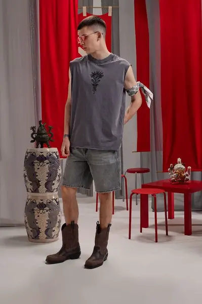 Bavlněné tričko Medicine pánské, šedá barva