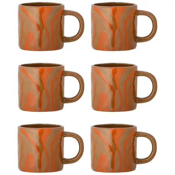 Sada hrnků Bloomingville Ninka 250 ml 6-pack oranžová barva