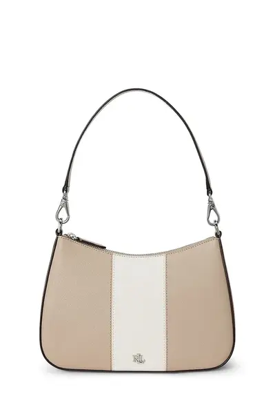 Kožená kabelka Lauren Ralph Lauren béžová barva, 431974513