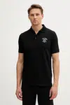 Polo tričko Karl Lagerfeld pánské, černá barva, s aplikací, 553235.745017