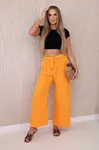 Kesi Włoski Kalhoty s širokým pasem tmavě oranžová