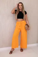 Kesi Włoski Kalhoty s širokým pasem tmavě oranžová