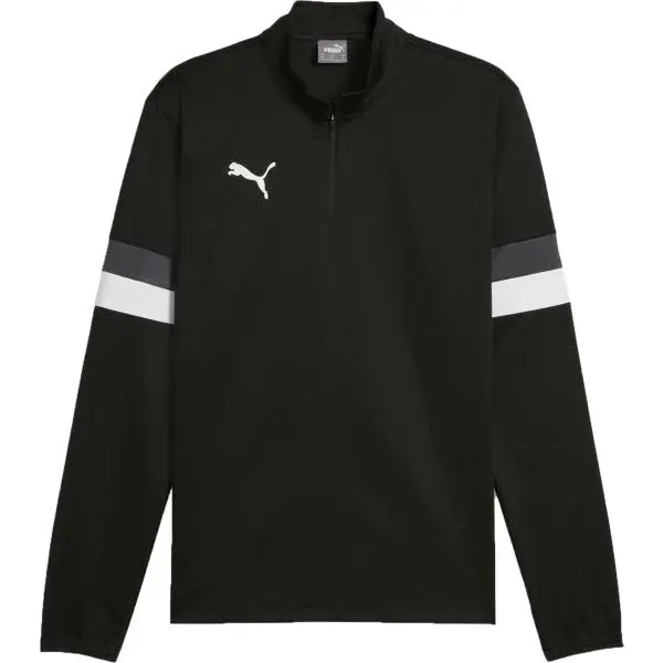 Puma TEAMRISE 1/4 ZIP TOP Pánska mikina na zips, čierna, veľkosť