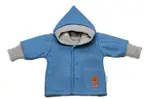 Baby Nellys Rostoucí oboustranný svetřík s kapucí Hand Made, modrá-šedá, vel. 68/74