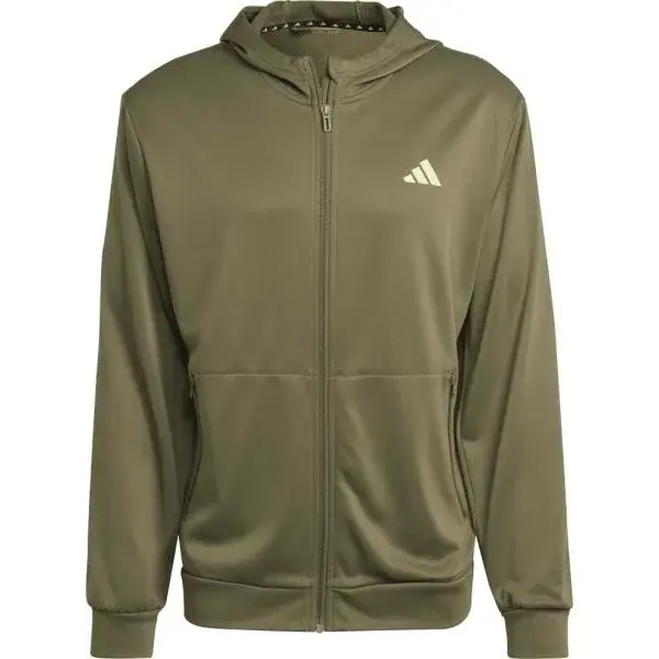 adidas TR-ES+ FZ JA Pánska športová mikina, khaki, veľkosť XXL