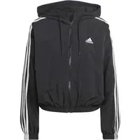 adidas ESSENTIALS 3-STRIPES WOVEN WINDBREAKER Dámska vetrovka, čierna, veľkosť