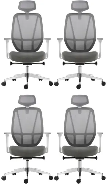 MERCURY 4PACK Ergonomická kancelářská židle AFRODITE šedá (4 ks)