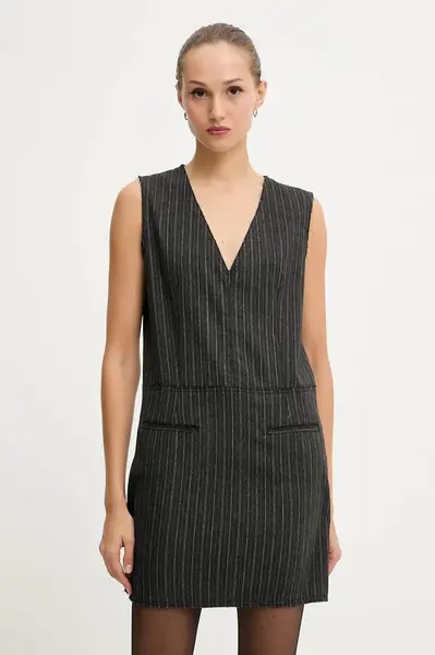 Šaty s příměsí vlny Iceberg šedá barva, mini, H051 3082