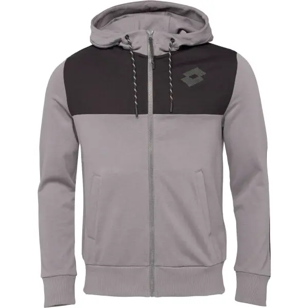 Lotto TRAINING PURE FULL-ZIP HOODIE Pánska mikina, sivá, veľkosť