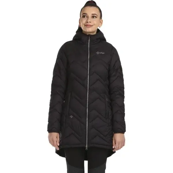 KILPI LEILA Dámsky zateplený kabát, čierna, veľkosť