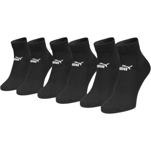 Puma ELEMENTS UNISEX PLAIN QUARTER 3P Ponožky, čierna, veľkosť