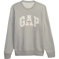 GAP CREWNECK LOGO Pánska mikina, sivá, veľkosť