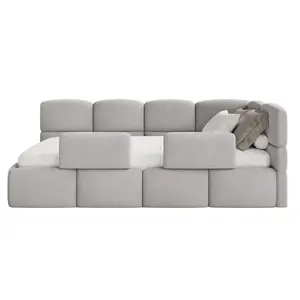 Selsey DĚTSKÁ POSTEL Cloudy světle šedá 120 cm, velur