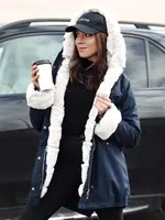 Kurtka zimowa damska parka STARBURST granatowa Dstreet