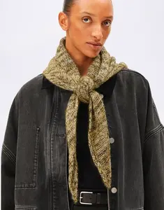 Armedangels Brushed Mouliné Knitted Scarf 3684 oatmilk-mosslace