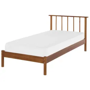 Beliani DŘEVĚNÁ POSTEL 90/200 cm Světlejší Odstín dřeva Barret