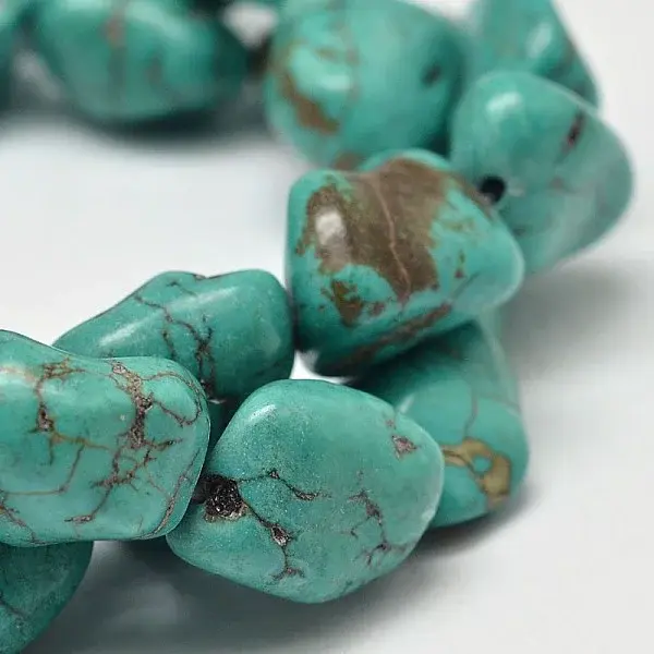Dyed Nuggets Natural Howlite Beads Strands