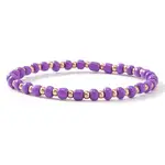 Plastic & Brass Beaded Stretch Bracelet for Women