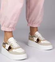 Gemre Bertula leopard print glitter sneakers