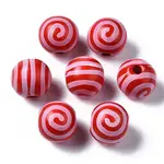 Painted Natural Wood European Beads