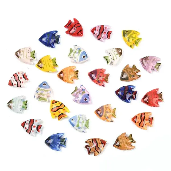 Handmade Famille Rose Porcelain Beads