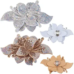 4Pcs 2 Colors Flower Rhinestone Shoe Decorations
