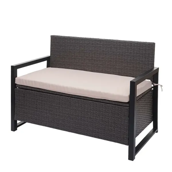 MCW POLY-RATTAN 2MÍSTNÁ LAVICE Šedá, béžová
