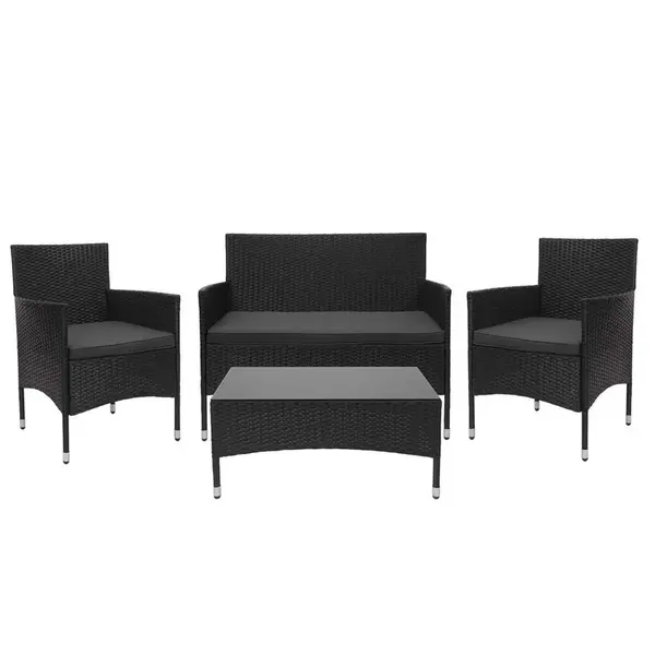 MCW POLY-RATTAN SADA Černá, antracitová